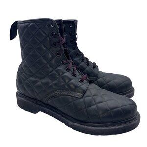 Dr. Martens Coralie Quilted 8-Eye Boot Black Leather Combat Boots Women’s Sz 9